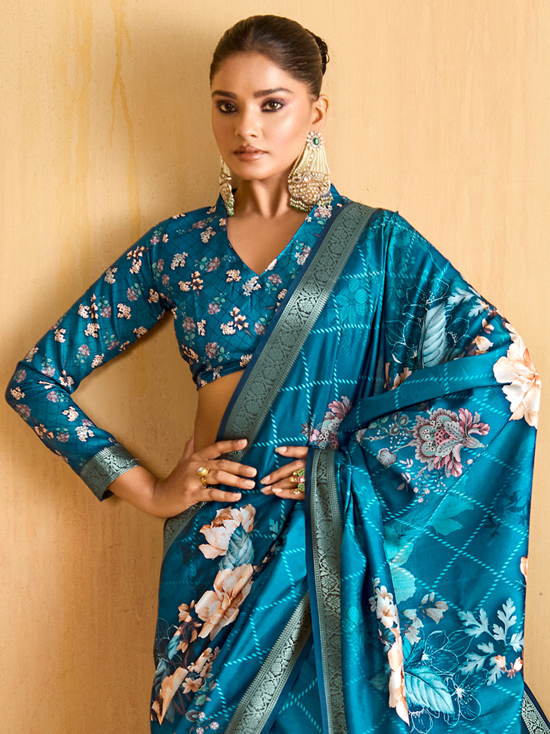Women's Tussar Silk Blue Woven Design Designer Saree With Blouse Piece