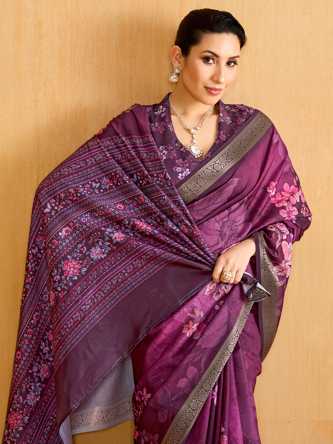 Women's Tussar Silk Magenta Woven Design Designer Saree With Blouse Piece