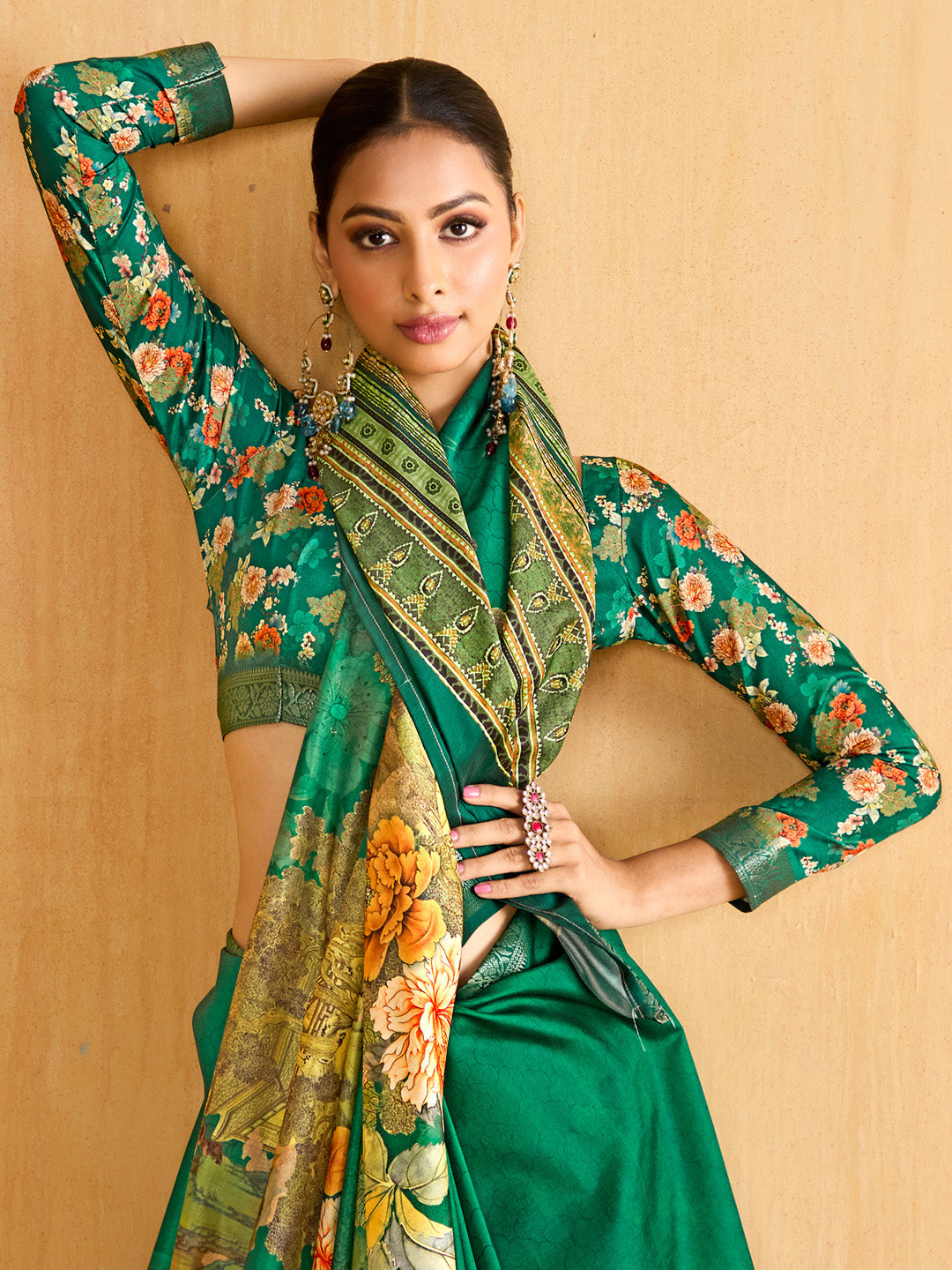Women's Tussar Silk Teal green Woven Design Designer Saree With Blouse Piece