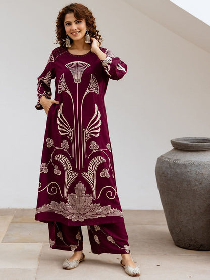 Dhiyona SN Women's Printed Straight Kurta & Palazzo