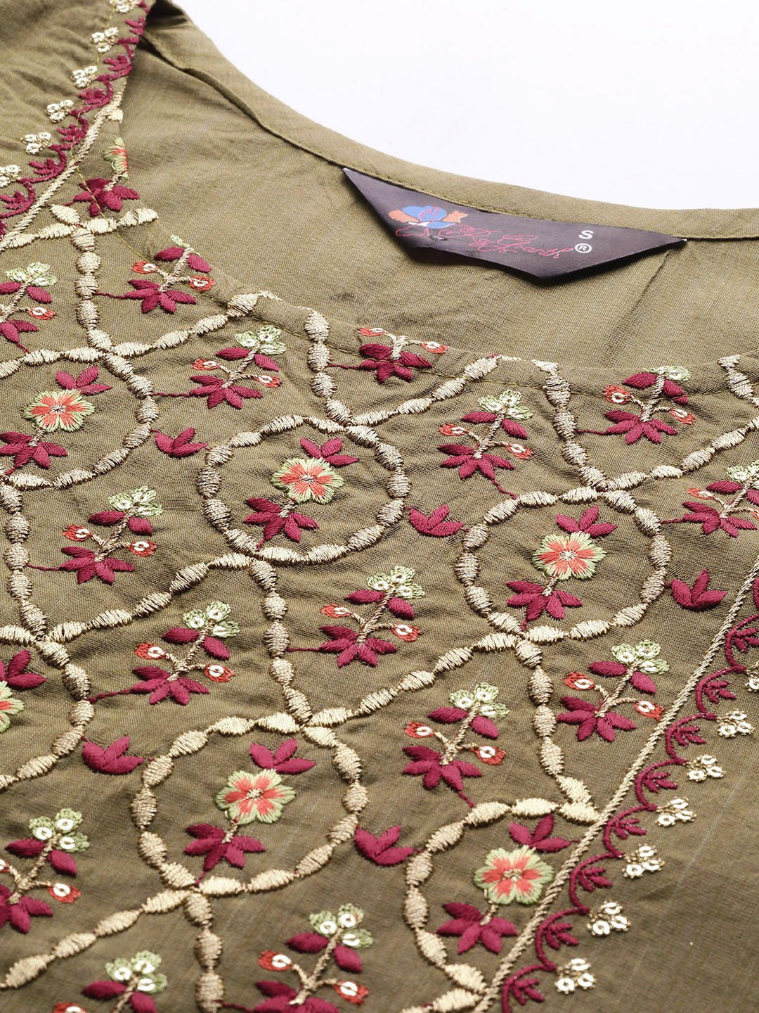 Dhiyona RV Women's Beige Art Silk  Heavy Embroidered Kurta Set With Dupatta