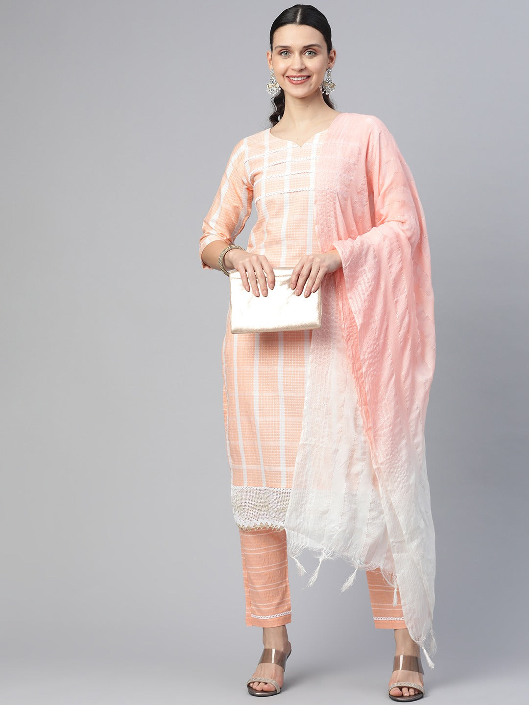 Dhiyona RV Women's south cotton  Kurta Set With Dupatta