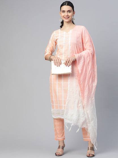 Dhiyona RV Women's south cotton  Kurta Set With Dupatta