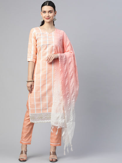 Dhiyona RV Women's south cotton  Kurta Set With Dupatta