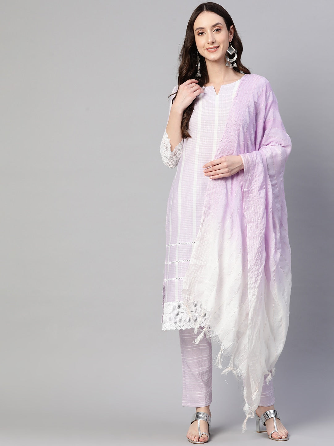 Dhiyona RV Women's south cotton  Kurta Set With Dupatta