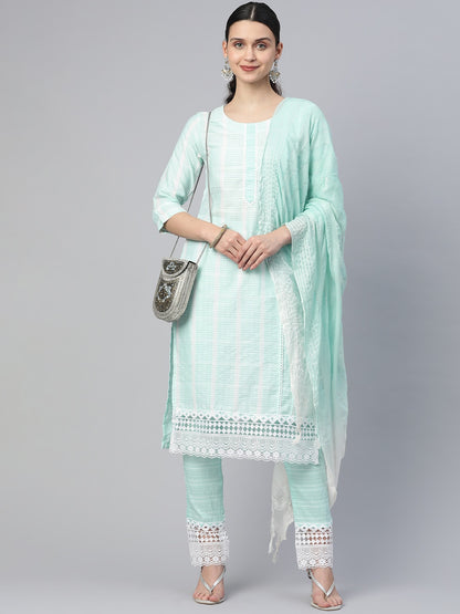 Dhiyona RV Women's south cotton  Kurta Set With Dupatta