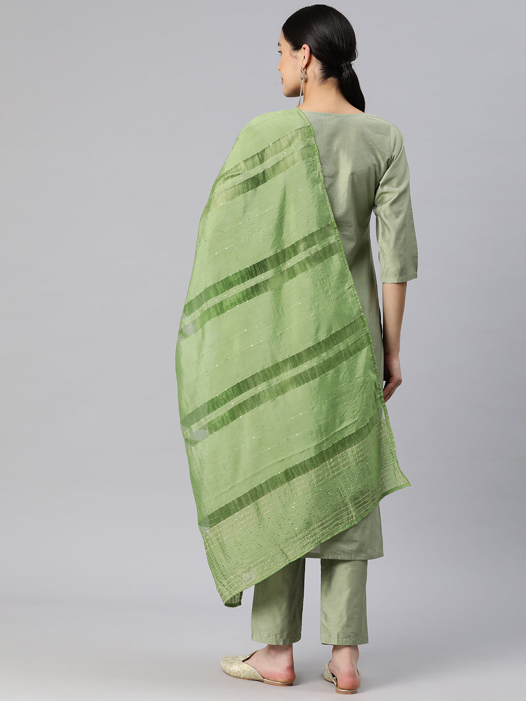 Dhiyona RV Women's Art Silk Fabric Embroidered Kurta Set With  Dupatta