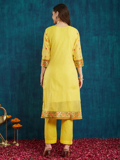 Dhiyona RV Women's jacquard Fabric jacquard Print Kurta Set With Dupatta