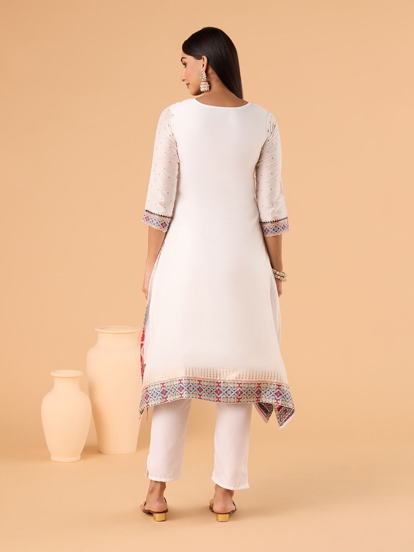 Dhiyona RV Women's jacquard Fabric jacquard Print Kurta Set With Dupatta