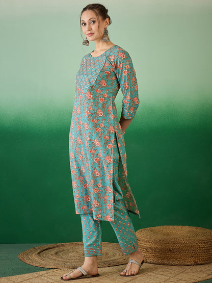 Dhiyona RV Women's Exclusive Soft Cotton Fabric Printed Kurta With Pants