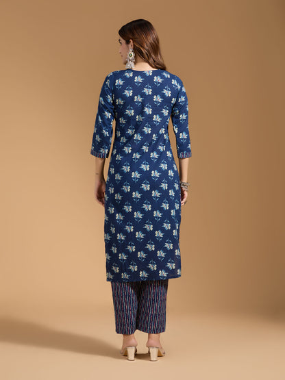 Dhiyona RV Women's Exclusive Soft Cotton Fabric Printed Kurtaset With Dupatta