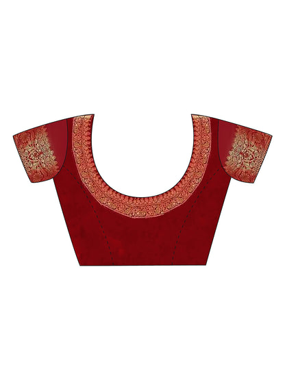 Women's Georgette Orange Woven Design Designer Saree With Blouse Piece