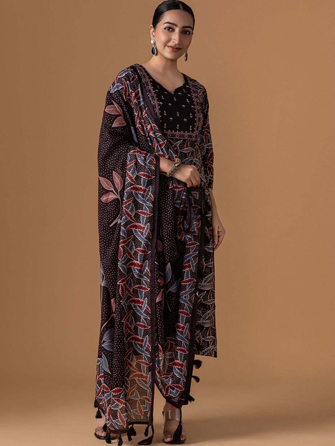 Dhiyona WP Women Embroidered Pure Ajrakh Cotton Suit Set