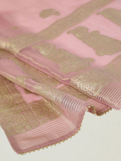 Dhiyona SO Women's Embroidered Beads & Stones Straight Kurta with Trousers & Dupatta