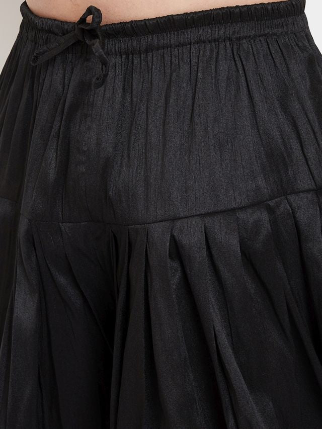 Men's Black Silk Blend Regular Dhoti