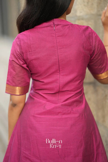 Dhiyona BN Antra Handloom Magenta A-line Kurta Set