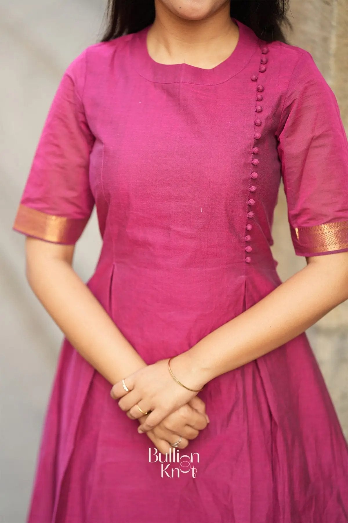 Dhiyona BN Antra Handloom Magenta A-line Kurta Set