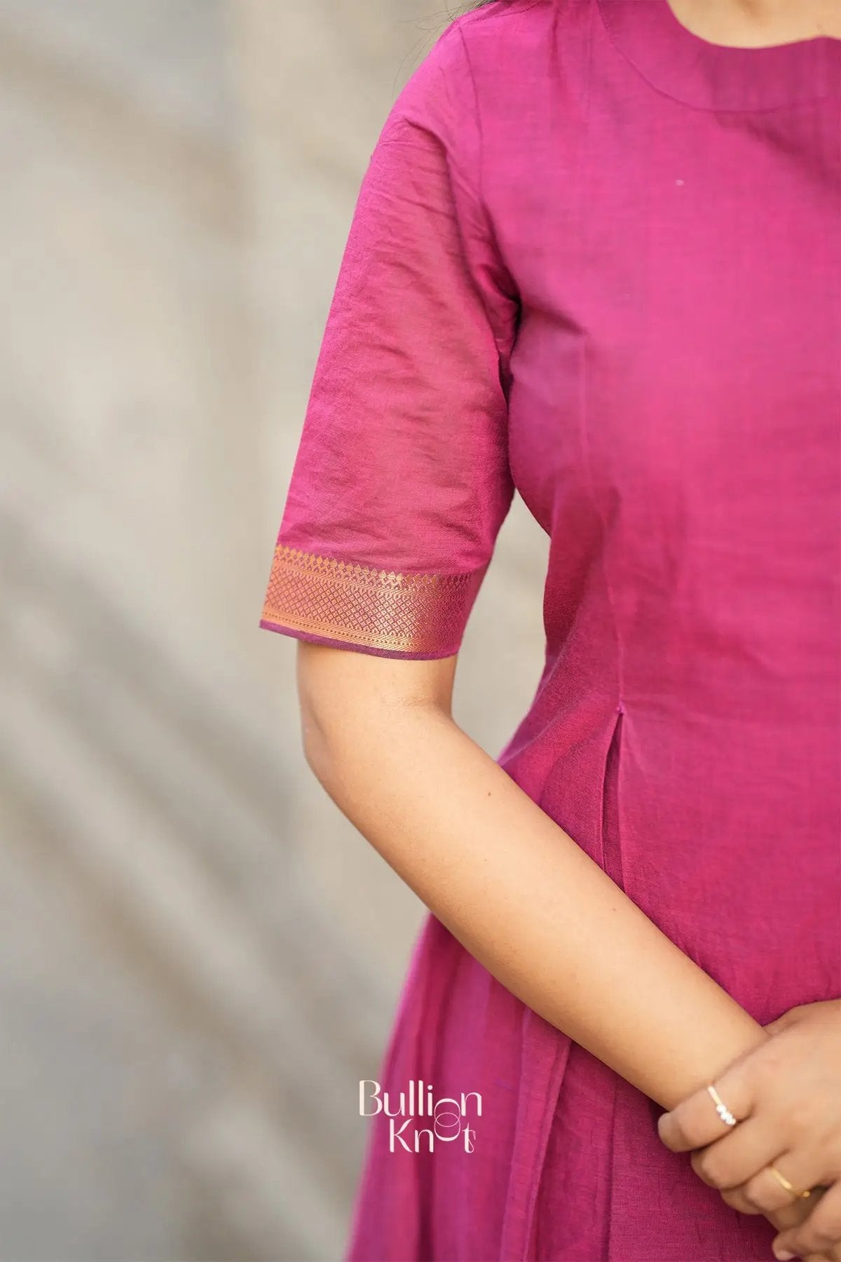 Dhiyona BN Antra Handloom Magenta A-line Kurta Set
