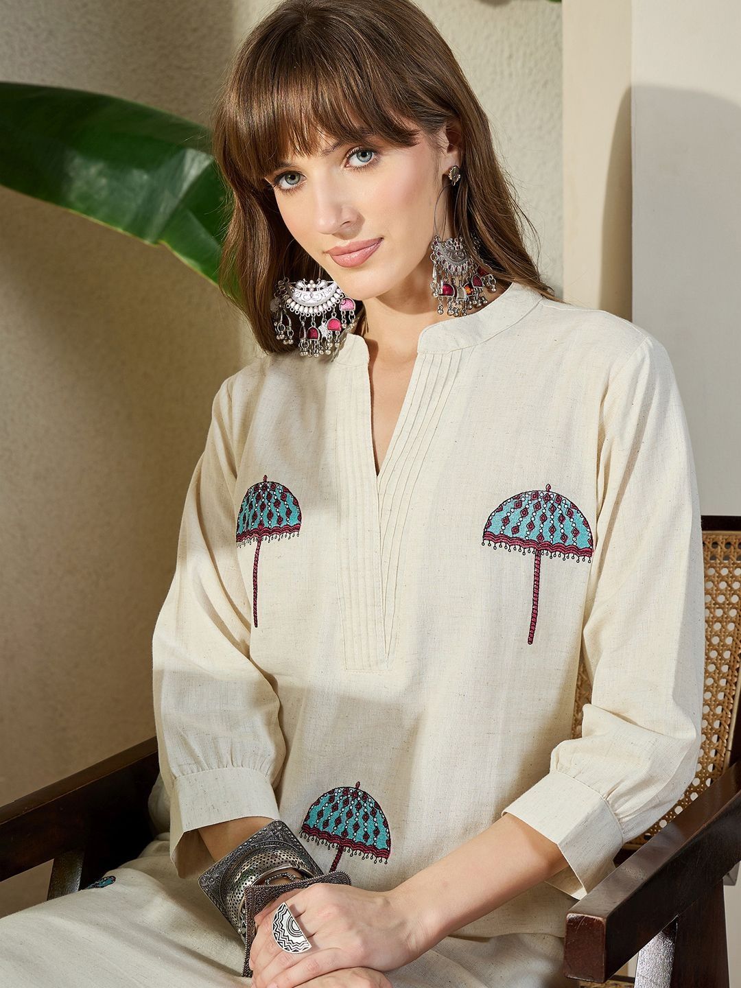 Women Printed Pure Cotton Kurta with Palazzos