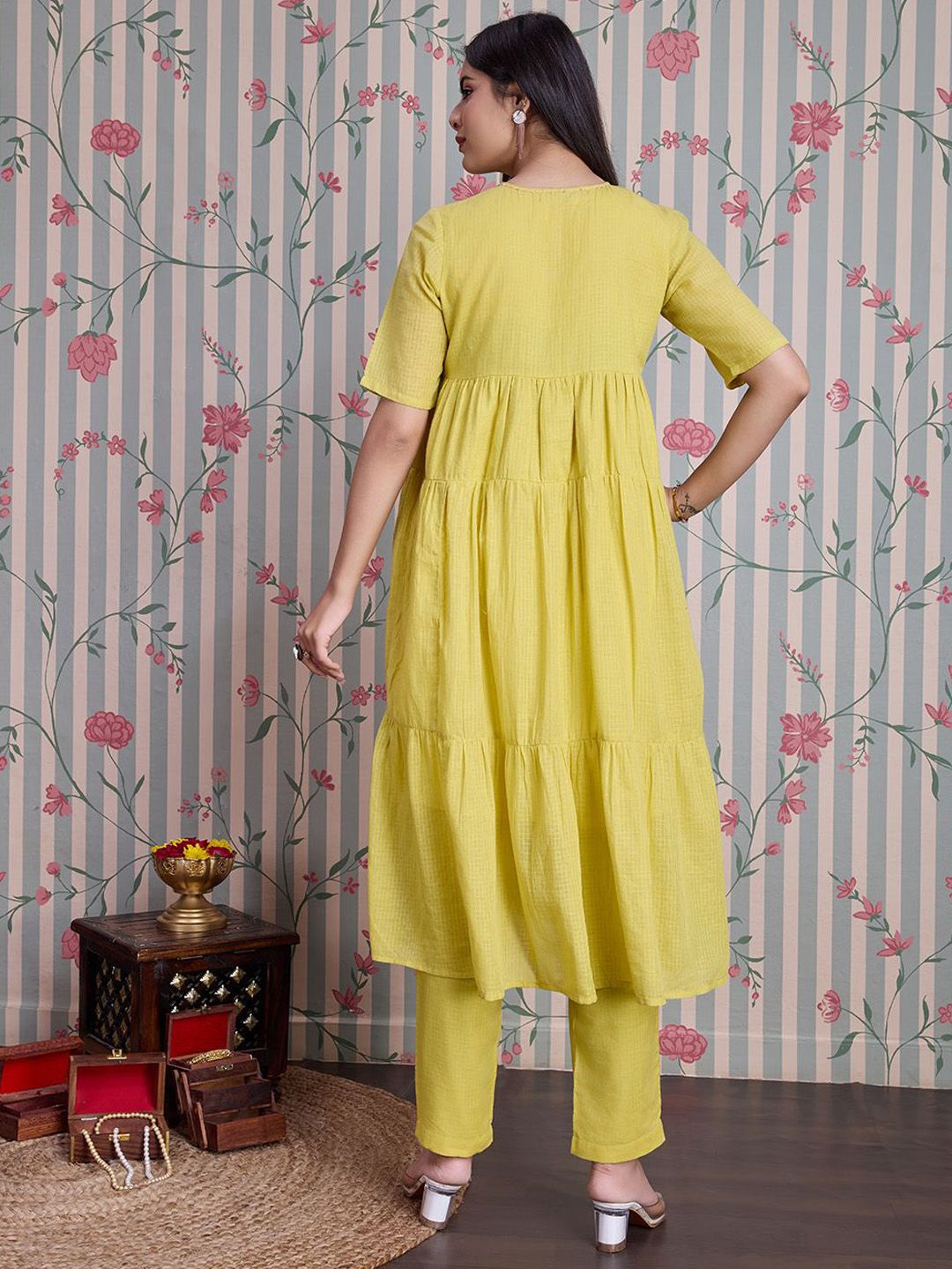 Dhiyona OD  Pure Cotton Anarkali Kurta with Trousers