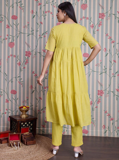 Dhiyona OD  Pure Cotton Anarkali Kurta with Trousers