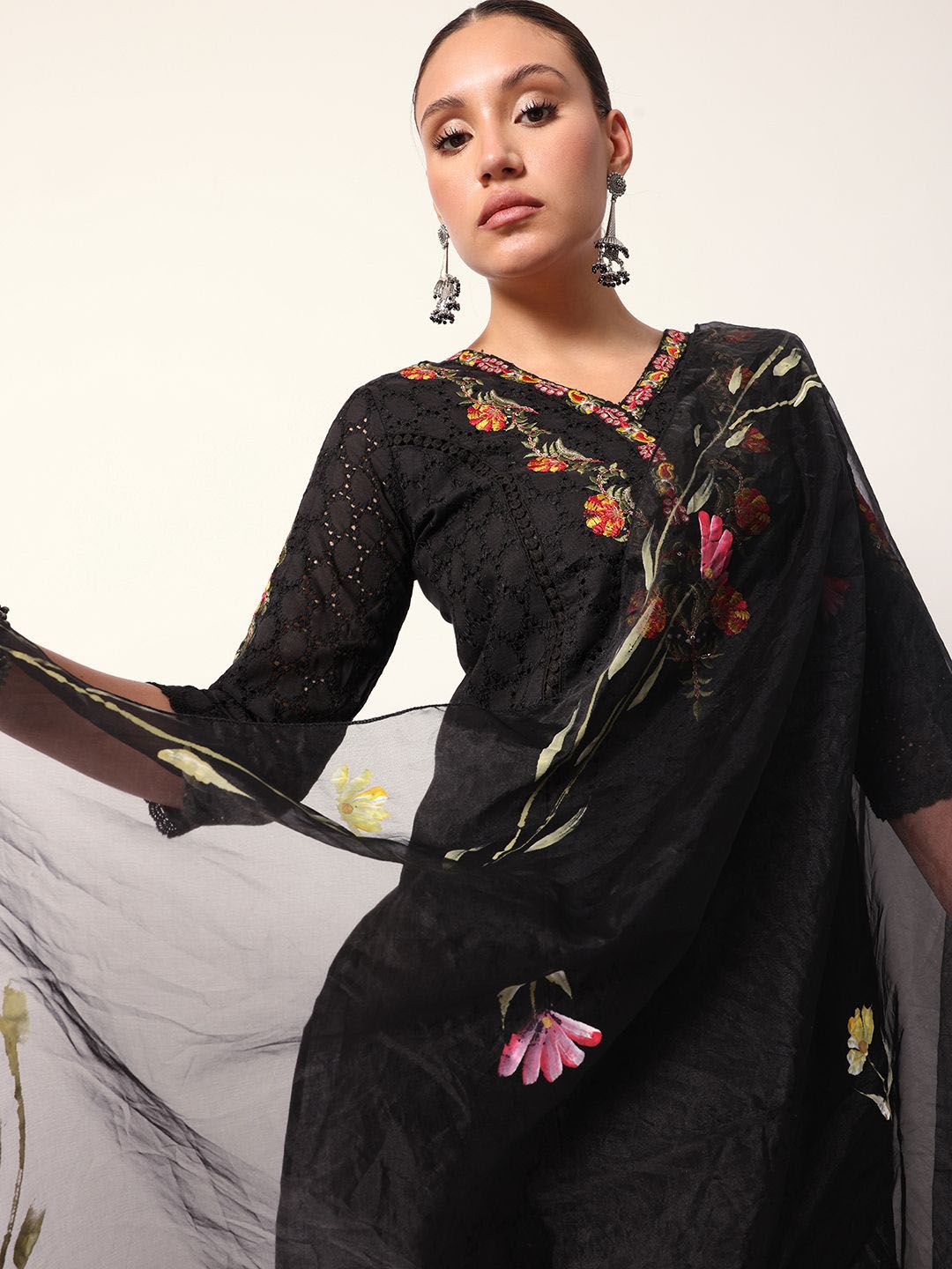 Dhiyona IS Women's Women Printed Regular Pure Cotton Kurta with Trousers & Dupatta