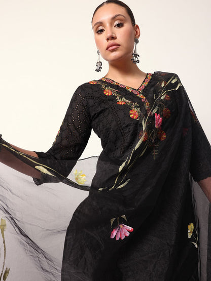 Dhiyona IS Women's Women Printed Regular Pure Cotton Kurta with Trousers & Dupatta