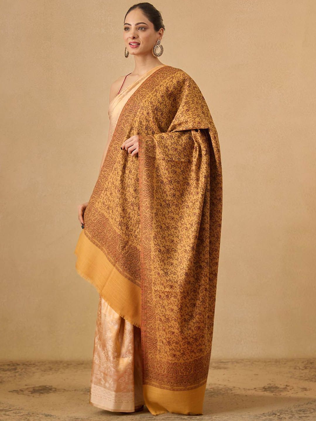 Dhiyona PA Floral Woven Design Woolen Shawl