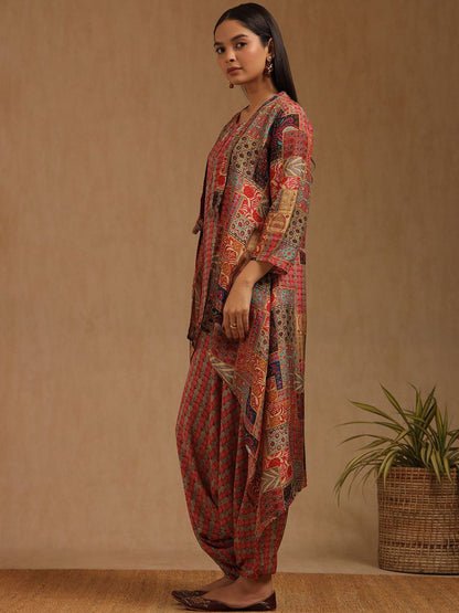 Dhiyona SO Women's Women Ethnic Motifs Printed Regular Sequinned Kurta with Patiala