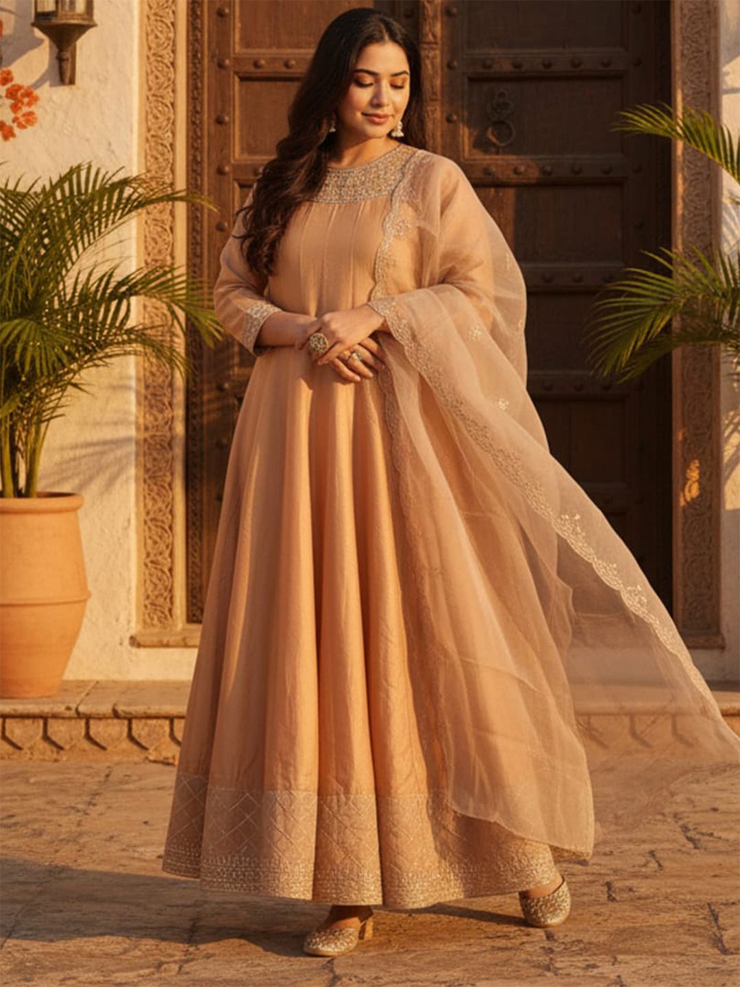 Women Ethnic Motifs Embroidered Regular Kurta with Trousers & Dupatta