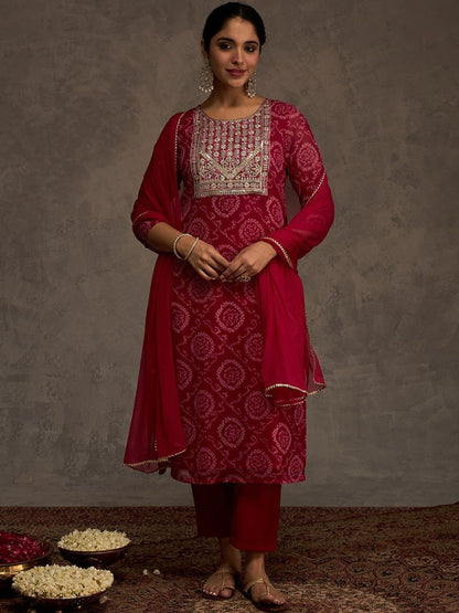 Women Ethnic Motifs Embroidered Kurta with Trousers & Dupatta