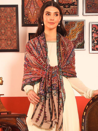 Dhiyona PA Paisley Embroidered Kalamkari Shawl