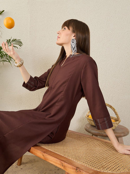 Dhiyona IE Mandarin Collar Tunic With Trouser
