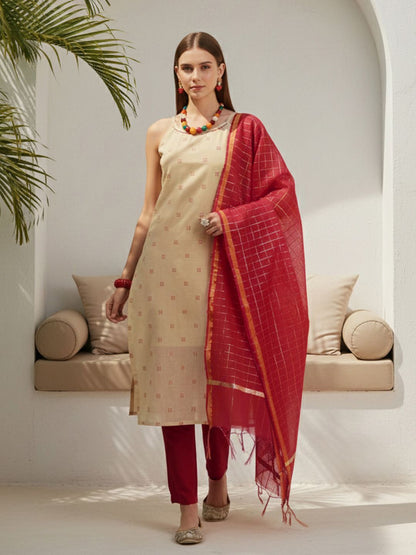 Dhiyona CH Women Printed Regular Kurta with Trousers & With Dupatta