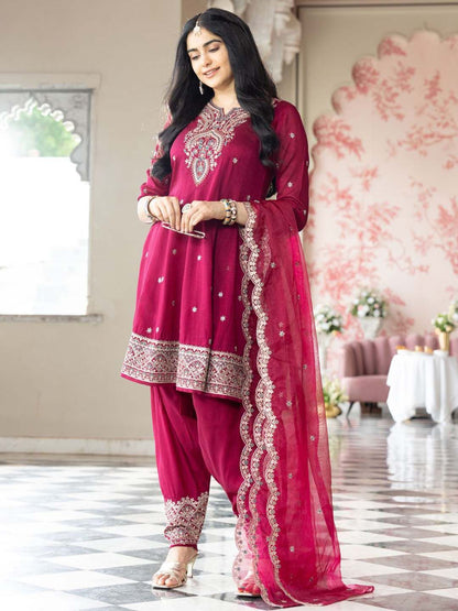 Dhiyona CH Embroidered A-line Kurta with Salwar