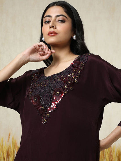 Dhiyona SO Women's Women Regular Beads and Stones Kurta with Dhoti Pants