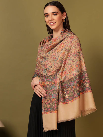 Dhiyona PA Floral Woven Design Woolen Shawl