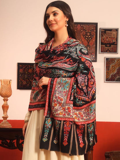 Dhiyona PA Rangkalam Paisley Embroidered Kalamkari Shawl