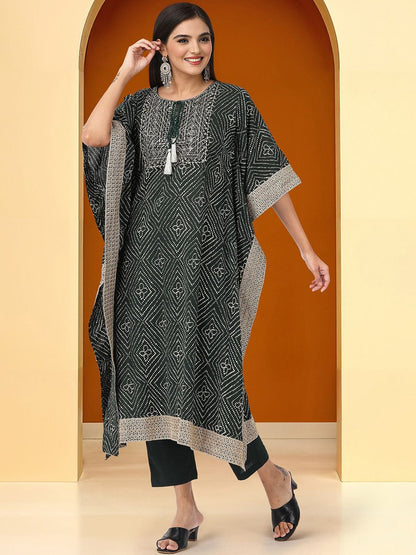Dhiyona IS Women's Women Ethnic Motifs Printed Regular Kurta with Trousers & With Dupatta