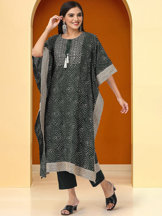 Dhiyona IS Women's Women Ethnic Motifs Printed Regular Kurta with Trousers & With Dupatta
