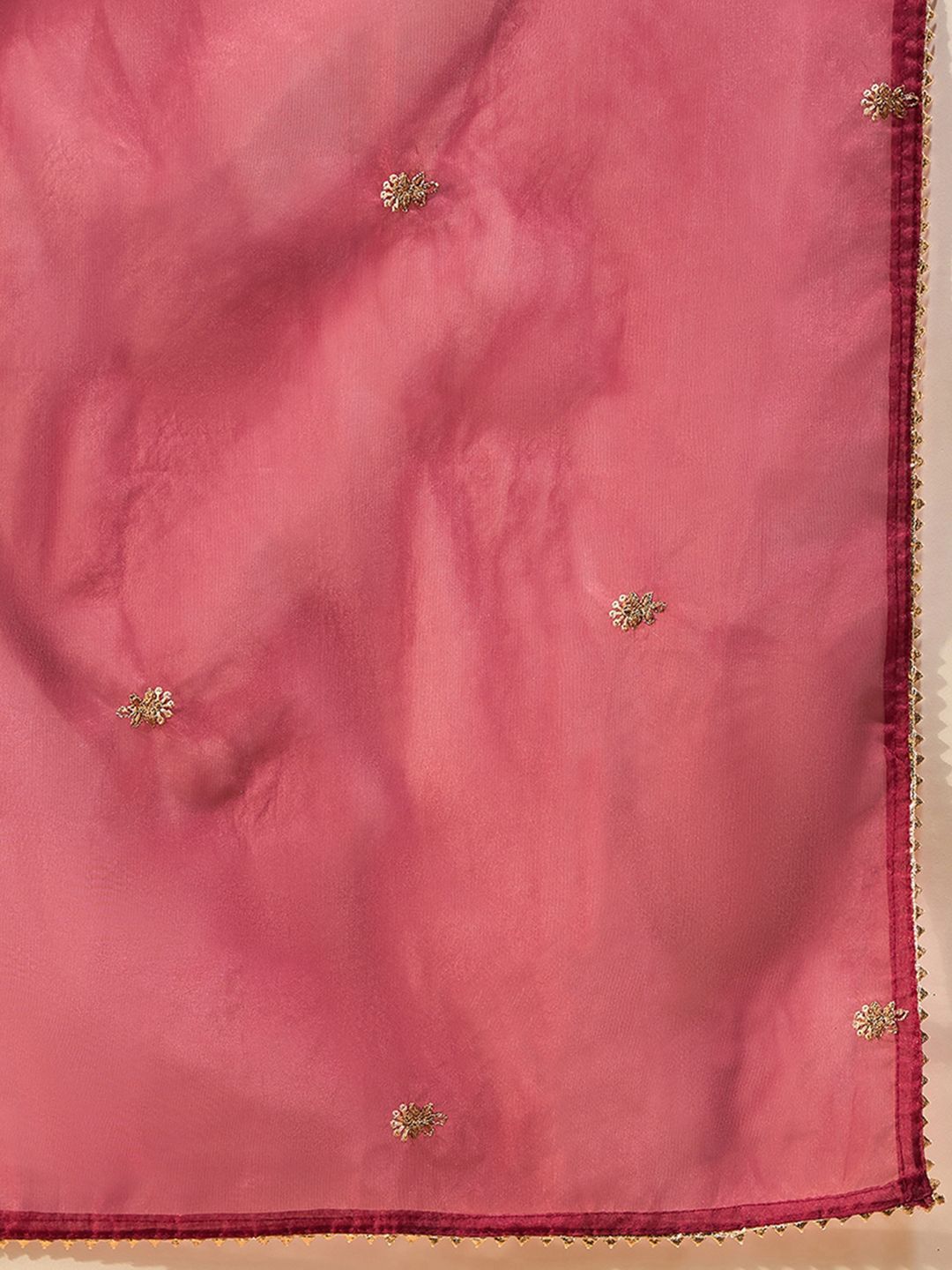 Ethnic Motifs Yoke Design Thread Work Straight Kurta With Trousers & Dupatta