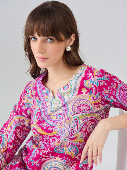 Women Paisley Printed Regular Pure Cotton Kurta with Trousers