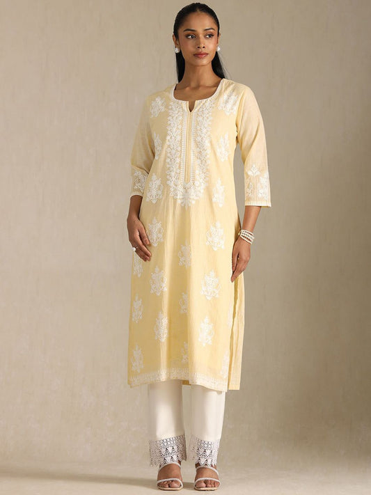 Dhiyona SO Women's Women Floral Embroidered Thread Work Kurta Set
