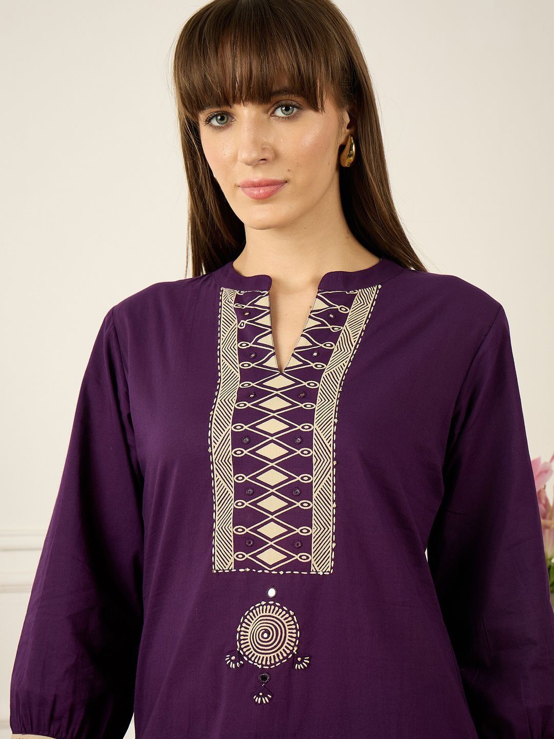 Women Ethnic Motifs Printed Regular Pure Cotton Kurta with Trousers