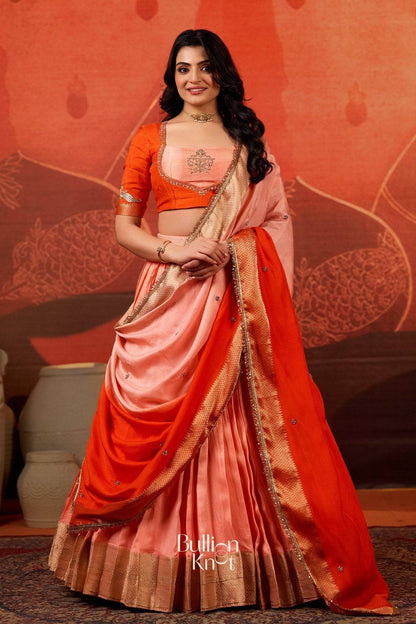 Dhiyona BN Kaavya Dola Lehenga Set in Orange