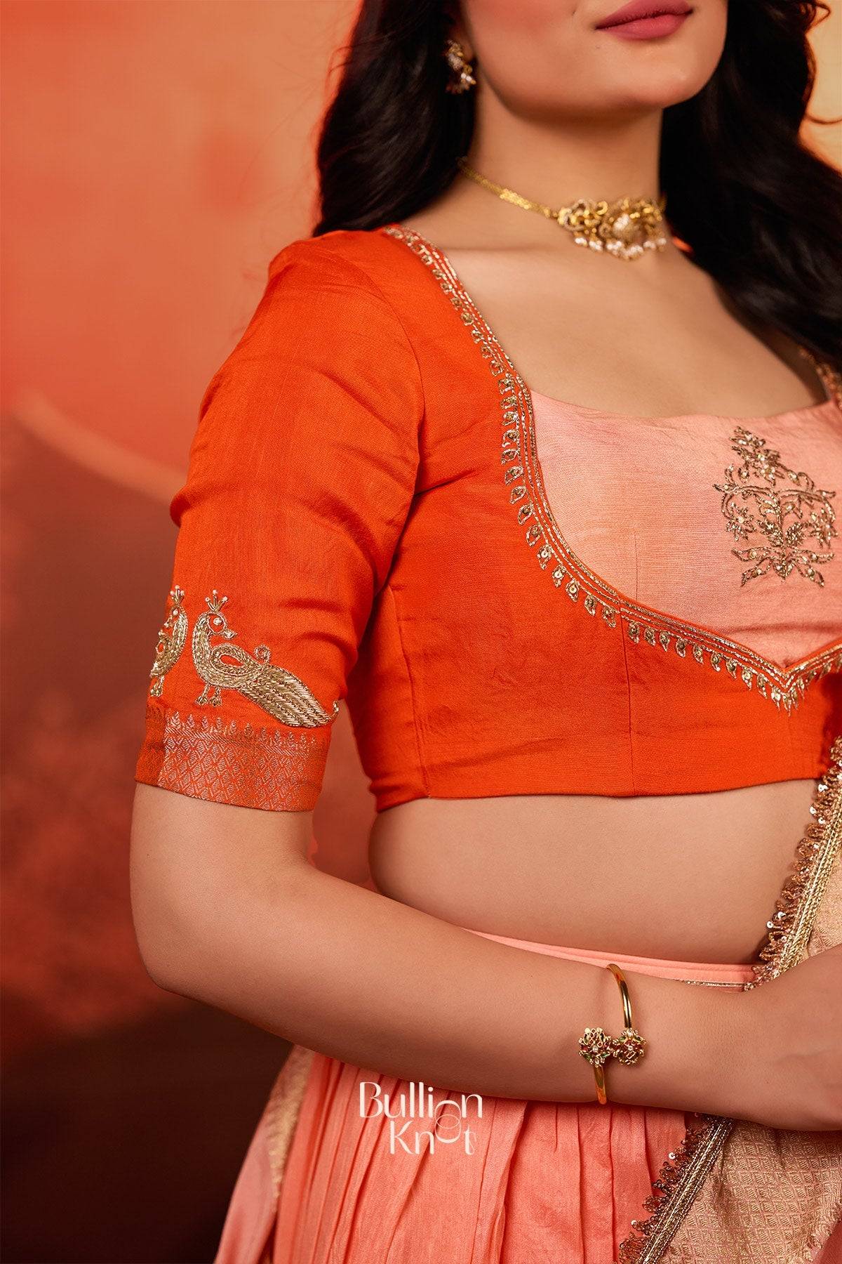 Dhiyona BN Kaavya Dola Lehenga Set in Orange