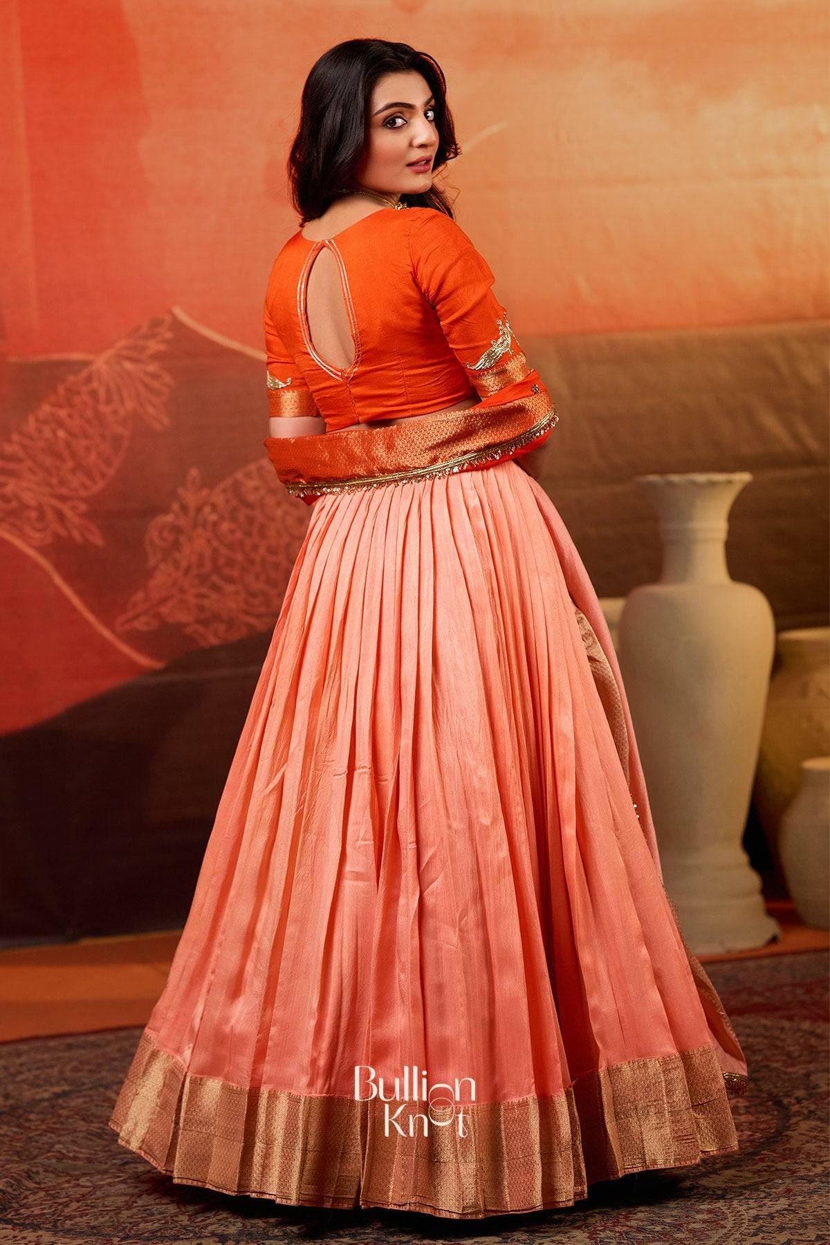 Dhiyona BN Kaavya Dola Lehenga Set in Orange