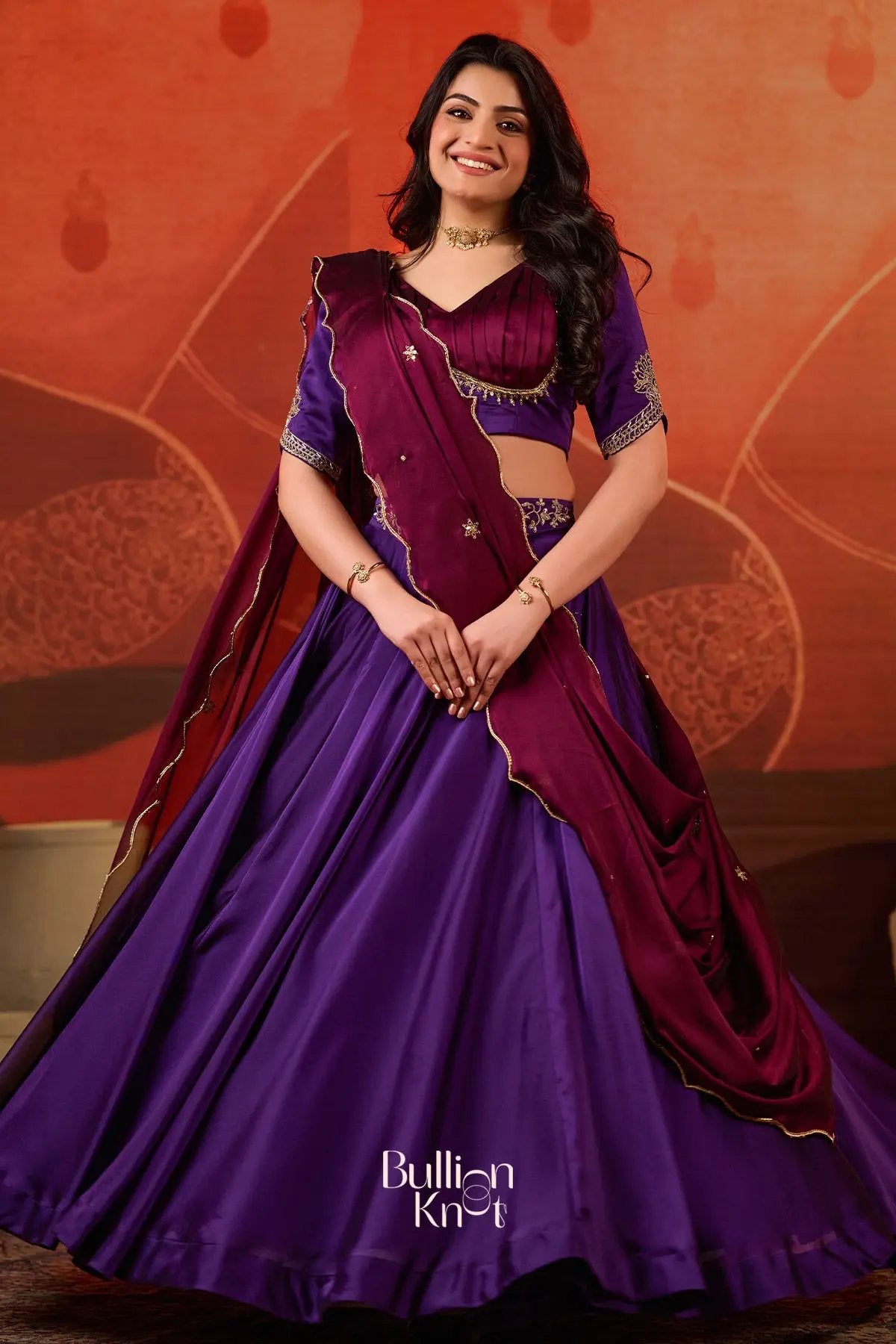 Dhiyona BN Ariana Charm Lehenga Set in Purple
