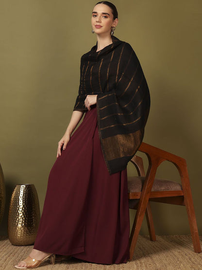 Dhiyona PA Striped Woven Design Shawl