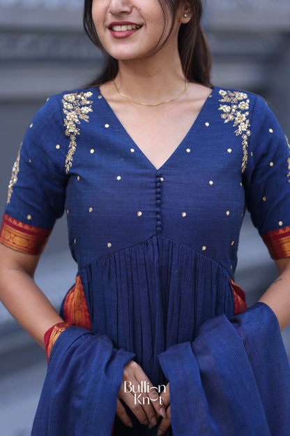 Dhiyona BN Basude Handloom Blue Suit Set